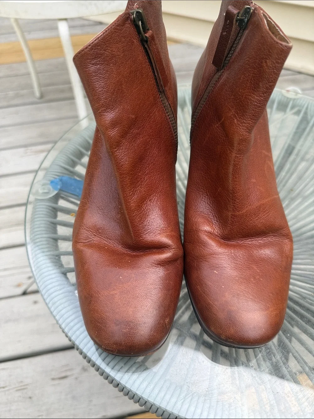 Nine West Vintage Leather Chestnut Ankle Booties